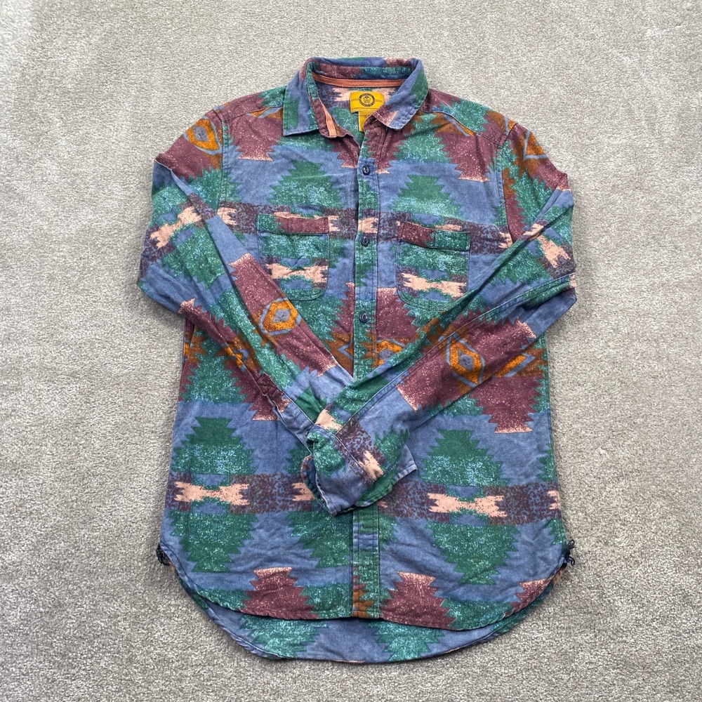 Stapleford Southwestern Geometric Print Long Sleeve Button Up Shirt Men's S
